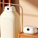 Cumpara ieftin Uscator haine portabil, capacitate 10KG, putere 600W, uscare rapida, UV, timer, telecomanda, compact, bej