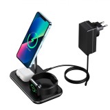 Cumpara ieftin Incarcator wireless 3in1 Choetech T589-F 15W compatibil cu iPhone 12/13/14, AiPords Pro, Apple Watch, Gri NOU
