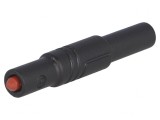 Mufă banană 4mm 24A neagră cu izolație, HIRSCHMANN