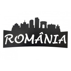 Sigla metalica Romania cu suport