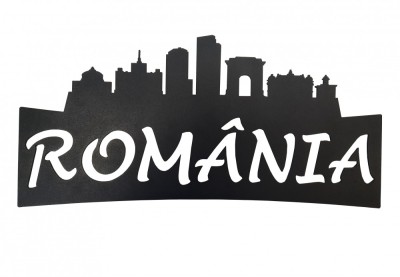 Decoratiune metalic pe perete Sigla Romania foto