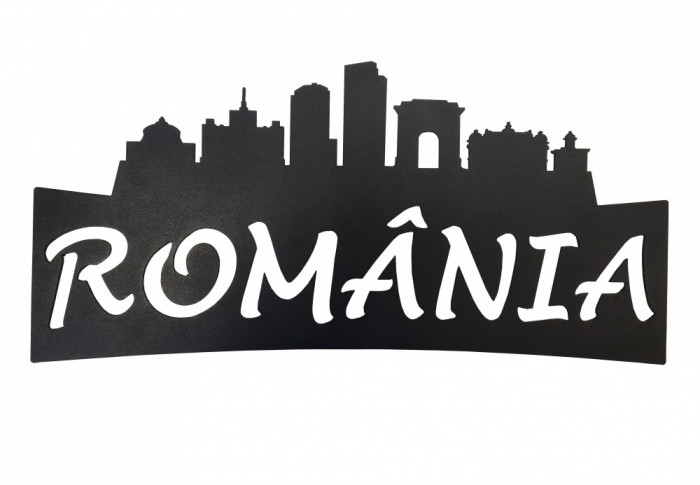 Decoratiune metalic pe perete Sigla Romania