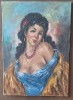 Tablou original pictat manual &ndash; Portret feminin clasic &ndash; Stil romantic &ndash; semnat Tone, Portrete, Ulei, Realism