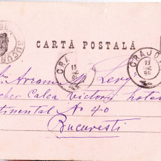 AMS# - îNTREG POSTAL ROMANIA 1889, CIRCULAT CRAIOVA BUCURESTI
