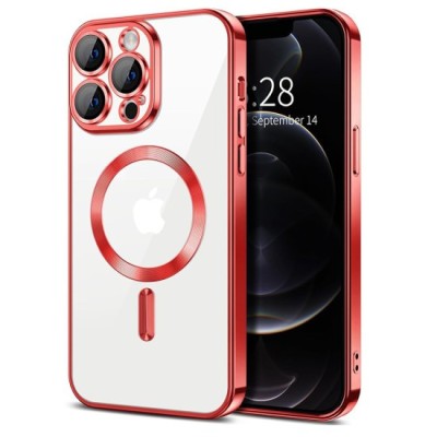 Husa pentru iPhone 12 Pro - Techsuit Luxury Crystal MagSafe - Red foto
