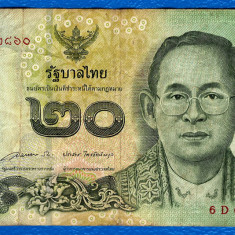 (2) BANCNOTA THAILANDA - 20 BAHT 2013, REGELE RAMA IX