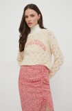 Pepe Jeans pulover de bumbac GRACE culoarea bej, light