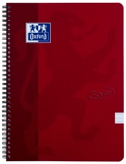 Caiet Cu Spirala A4, Oxford School Touch , 70 File-90g/mp, 4 Perf, Coperta Carton Rosu - Dictando foto