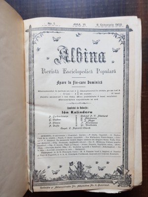 Ion Kalinderu - Albina. Revista enciclopedica populara (1902, vezi descrierea) foto