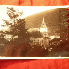 Ilustrata Fotografie- Brasov circ. 1939 - Biserica Neagra , capsata pe margine