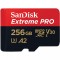 Card Memorie microSDXC SanDisk Extreme Pro, 256Gb, Clasa 10 / UHS-1 U3, Cu Adaptor SDSQXCD-256G-GN6MA