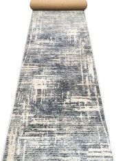 Traversa Festonata Surfilata, Model Anny 33015-891, Inaltime Fir 7 mm, Latime 0.68m, Marime 68 x 300 cm, Gri, Antialergic, Polipropilena, Living, Dorm