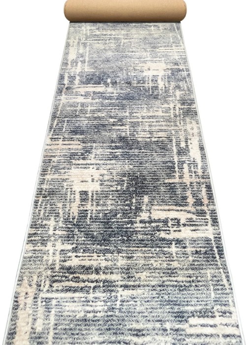 Traversa Festonata Surfilata, Model Anny 33015-891, Inaltime Fir 7 mm, Latime 0.68m, Marime 68 x 300 cm, Gri, Antialergic, Polipropilena, Living, Dorm