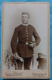 Fotografie tip CDV, Cadet in armata germana, inceput de secol XX
