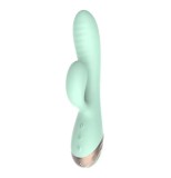 Vibrator Iepuras Inflatable Sahara, 10 Moduri Vibratii, Silicon, USB Magnetic, Verde, 19.5 cm, Passion Labs, Sensations