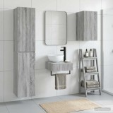Cumpara ieftin Set dulap baie 3 buc. Sonoma gri 33 x 34,5 x 160 cm
