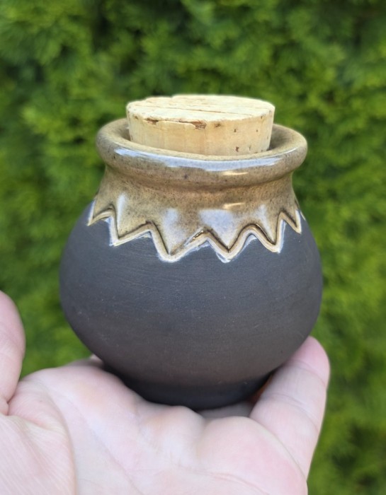 VAS VINTAGE CU DOP DIN CERAMICA SCANDINAVA, NORRMANS MOTALA
