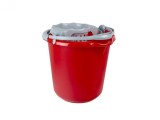 Set galeata plastic 10 L + storcator pentru mop rosie