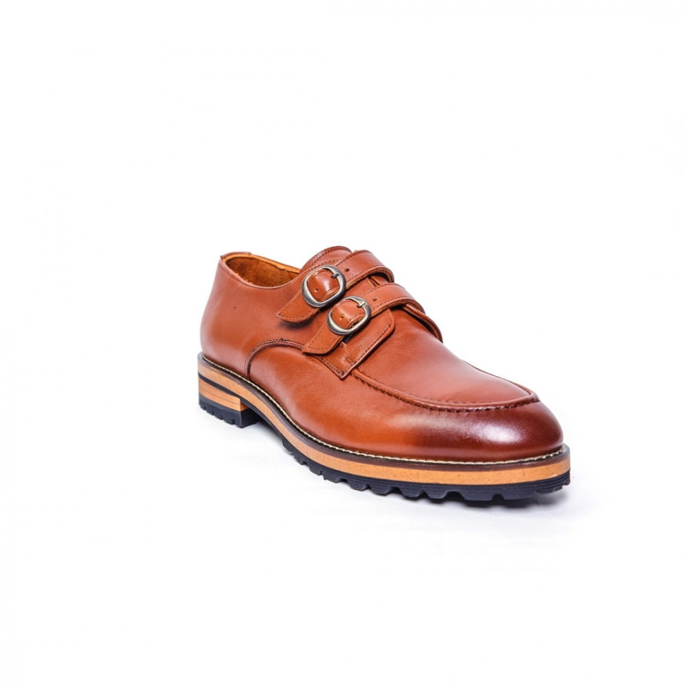 Pantofi Francesco Ricotti double monk,piele naturala,culoare cognac, 41,  Coniac | Okazii.ro