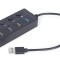 HUB extern GEMBIRD, porturi USB: USB-A 2.0 x 3, USB-A 3.1 x 1, conectare prin USB-A 3.1, cablu 0.25 m, negru, &quot;UHB-U3P1U2P3P-01&quot; (timbru verde 0.18 le