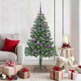 vidaXL Brad de Crăciun cu 150 LED cu suport Verde 150 cm PVC 3396373