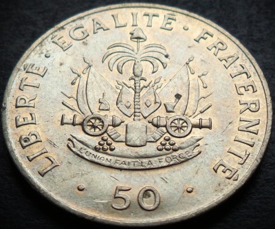 Moneda exotica 50 CENTIMES - HAITI, anul 1991 * cod 4946 foto