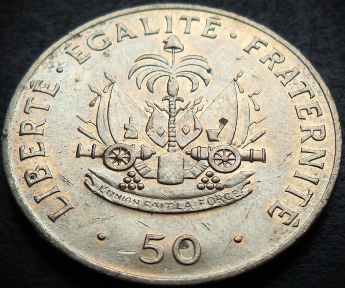 Moneda exotica 50 CENTIMES - HAITI, anul 1991 * cod 4946