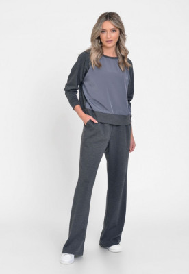 Pantaloni Dama, Casual-Sport, Gri Inchis - L foto