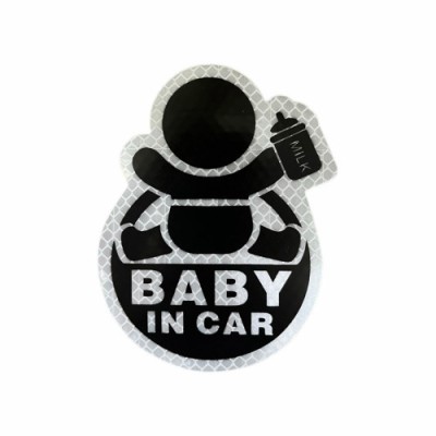 Abtibild &amp;quot;BABY IN CAR&amp;quot; fond alb Cod:FGT-07 Automotive TrustedCars foto