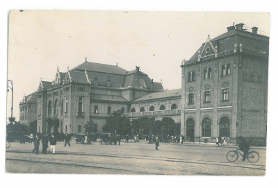 578 - ARAD, Railway Station, Romania - old postcard, real Photo - used - 1930 foto