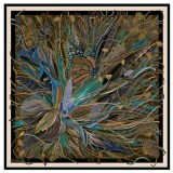 Cumpara ieftin Batic Matase Naturala Medusa&#039;s Flower Turcoaz 90x90cm Italia Esarfa Fular Dama