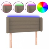 Cumpara ieftin Tablie de pat cu LED, gri taupe, 93x16x78/88 cm, textil