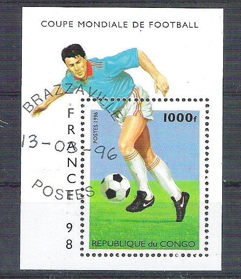 Congo 1996 Sport, Football, Soccer, perf. sheet, used AB.093