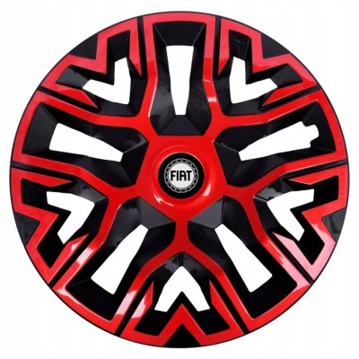 Set 4 Capace Roti 16 inchi (R16), Best Rosu-Negru, Compatibile Cu Fiat foto