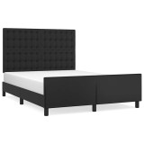 Cumpara ieftin Cadru de pat cu tablie, negru, 140x200 cm, piele ecologica
