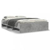 VidaXL Cadru de pat, gri beton, 120x190 cm, lemn prelucrat 3295698