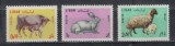Set 3 timbre Liban 1965 &ndash; Animale domestice (vacă, iepure, oaie) -A62