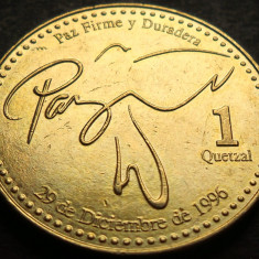 Moneda exotica 1 QUETZAL - GUATEMALA, anul 2008 * cod 4349 = A.UNC + LUCIU
