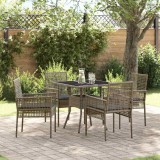 Cumpara ieftin Set de masă pentru grădină 5 pcs Gri Rattan poli
