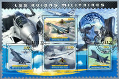 MALI 2022 - Avioane militare / set complet colita + bloc foto