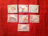 Serie mica Cipru ocupatie britanica 1955 Regina Elisabeta si motive locale ,7 valori stampilate