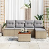 vidaXL Set Canapea Grădină 6 pcs Bej, gri deschis mare