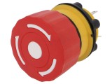Comutator de siguranță ONPOW 22mm 2 NC roșu IP65, poziție stabilă