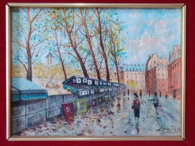 Pictura franceza de Paris, semnata foto