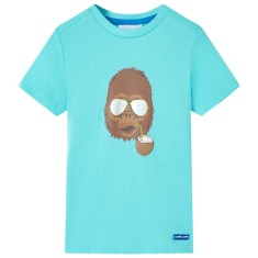 Tricou pentru copii cu maneci scurte, turcoaz, 92 foto
