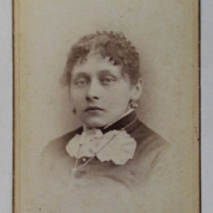 FOTOGRAFIE C.D.V. , STUDIO A.P. DREW , DOVER , N.H. , DOAMNA CU JABOU , SFARSITUL SEC. XIX