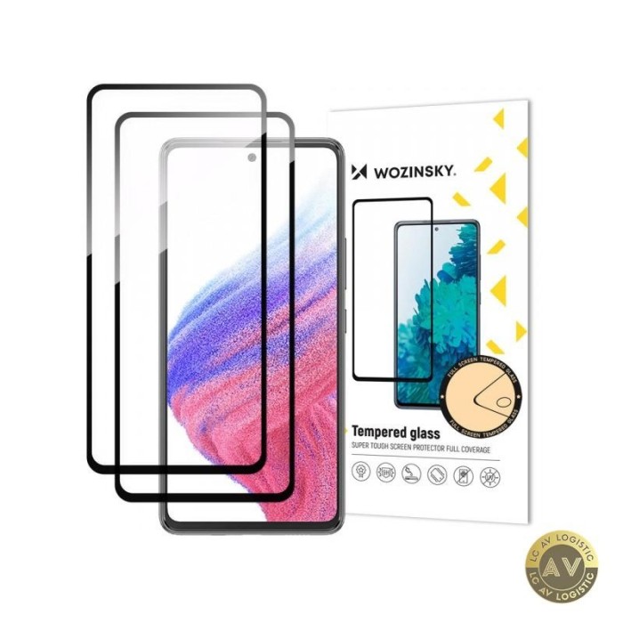 Folie de protectie Ecran WZK pentru Samsung Galaxy A54 A546 Sticla Securizata Full Glue Set 2 bucati Neagra