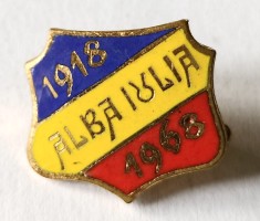 INSIGNA PARTICIPANT LA SARBATOAREA UNIRII 1968 ALBA IULIA 50 ANI TRICOLOR foto
