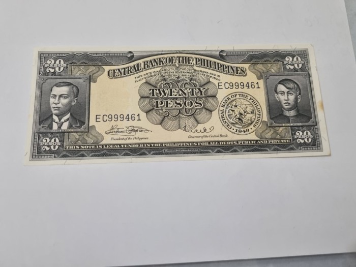 bancnota filipine 20 p 1949-69 bb