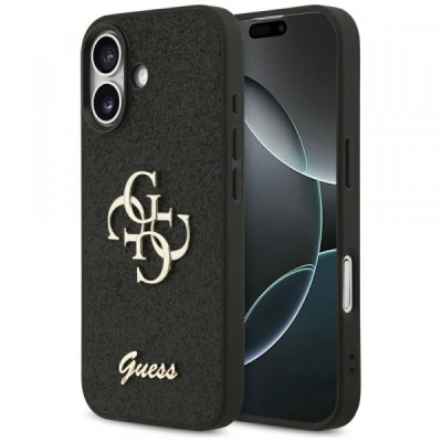 Husa pentru Apple iPhone 17, Guess, Fixed Glitter Big 4G, Neagra foto